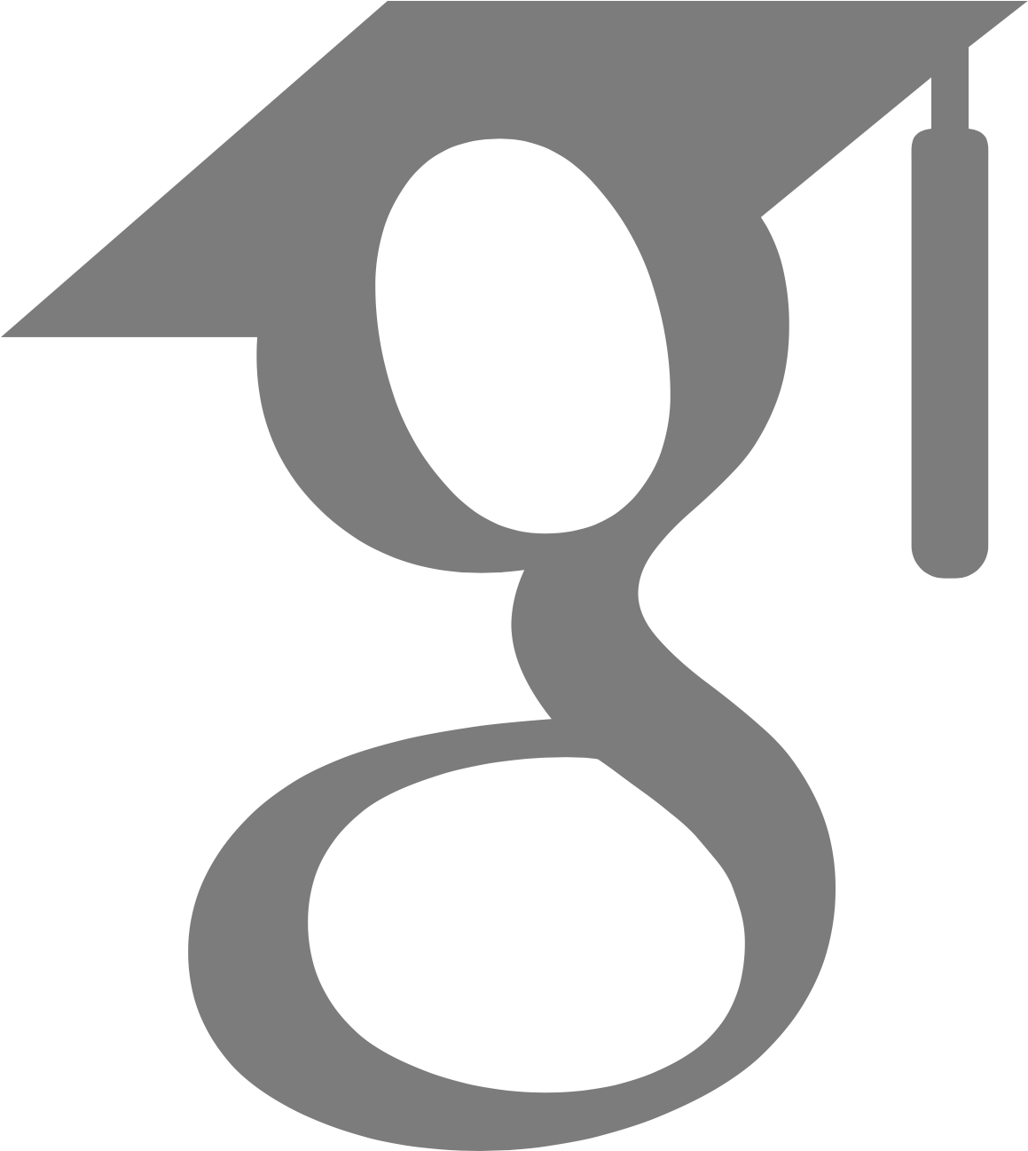 Google Scholar icon, a blue academic symbol on a white background
